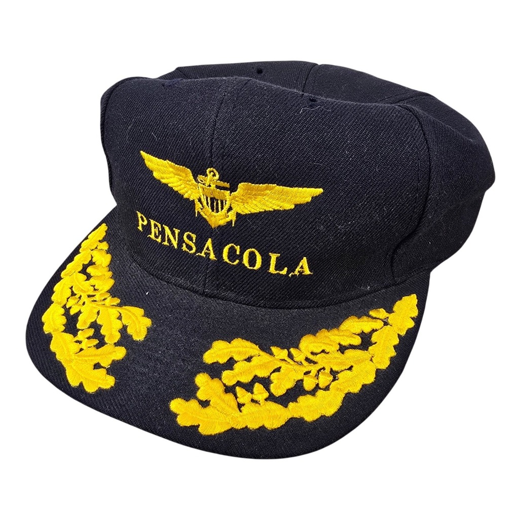 Vintage Pensacola Naval Aviationโ Hat Scrambled Eggs Navy Blue Snapback OTTO